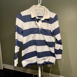 Blue and white striped shirt